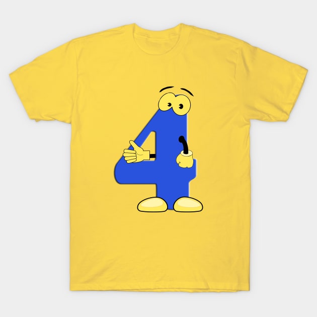 Number 4 Smiley Monogram Face Emoji Shirt for Men Women Kids T-Shirt by PatrioTEEism
